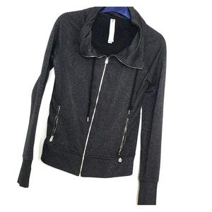 Lorna Jane Black & Silver Zip Up